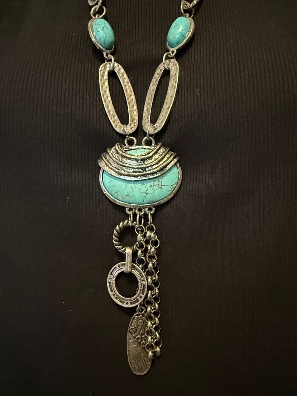 Turquoise Statement Pendant Necklace - Women Jewelry